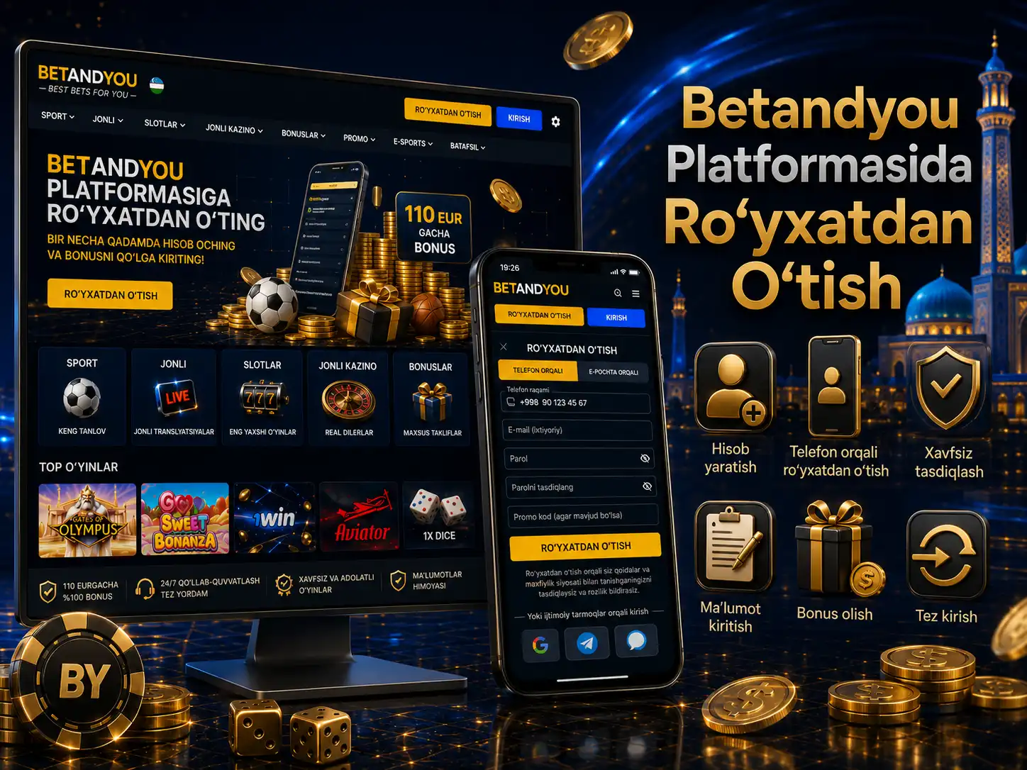 Betandyou platformasida ro‘yxatdan o‘tish